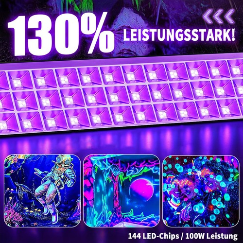 100W Schwarzlicht Röhre UV Bar Schwarzlichtlampe EU Stecker Bühnen Partylicht DE - Bild 7 von 12