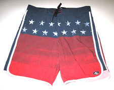 O'Neill Men's 34 Surf Board Shorts Stars Stripes Flag Red Blue