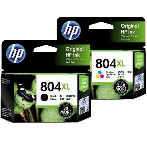 Genuine Original HP 804XL High Yield Ink Cartridge Black and