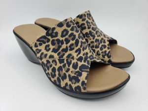 black leopard print sandals