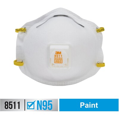 3M Particulate Respirator with Exhalation Valve 10/BX White 8511PB1A
