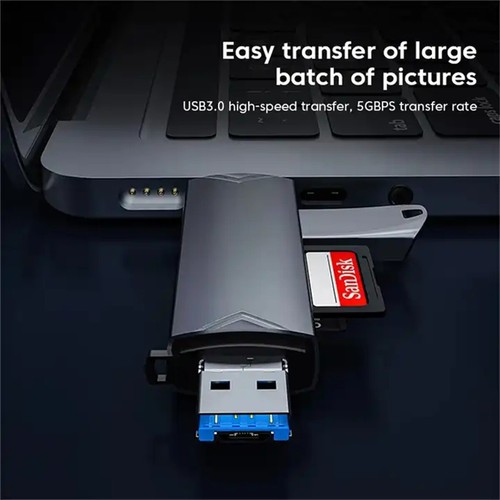 Lecteur Carte 6 en 1 Lecteur Carte Mémoire USB 3.0 Type-C Lecteur SD OTG Adaptateur Micro - Photo 5/14