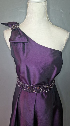Gina Bacconi Pink Label Purple One Strap Dress, 12 - Picture 3 of 9