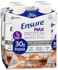 Batido nutricional Ensure Max Protein 11 oz cada café sabor moca 4ct