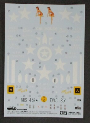 Tamiya 1/35th Scale US Dragon Wagon - Decals from Kit No. 35230