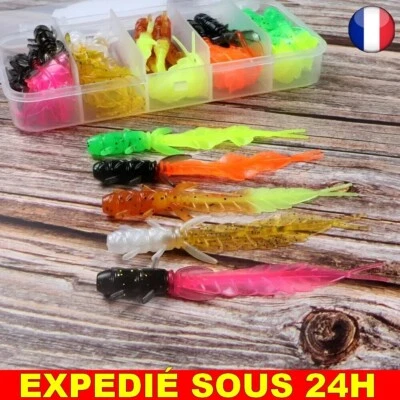 ✅30Pcs Leurre Souple Silicone Pêche Eau Douce Salée Appât Artificiel Truite 75mm - Photo 1/4
