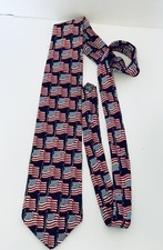 Patriotic Necktie American Traditions United States Flag 100 Silk Made in USA