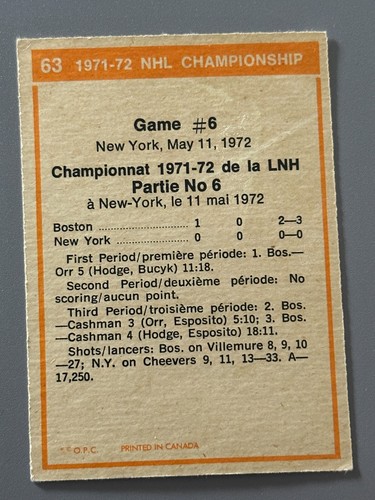 1972-73 NHL O Pee Chee OPC Hockey Cards # 1 - 110 Buy Single Cards - Picture 163 of 269
