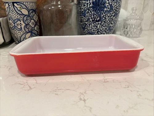 Vintage 1954-56 Pyrex PINK FLAMINGO #231 Oblong Baking & Serving Dish 1 1/2 Qt.