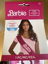 Reversible Malibu Barbie Ken Fabric Sash, 60in