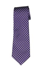Rivetz of Boston Silk Tie Purple Black F Monogram Pattern Men's