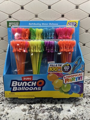 ZURU Bunch O Balloons Rapid Fill, Self-Sealing Water Balloons (265+ Ballons) NIB