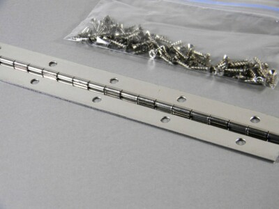 Continuous Piano Hinge 24'' X 1.5'' Nickel with Screws Made In USA