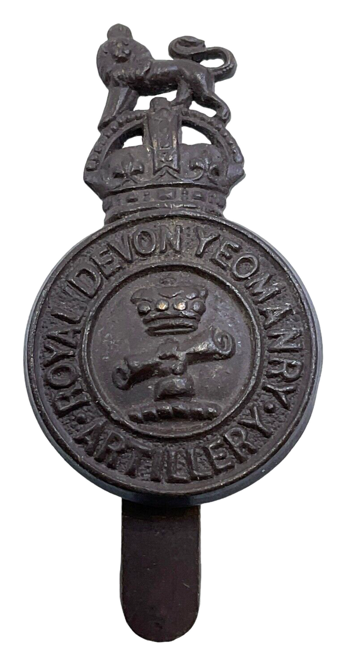 WW1 British Royal Devon Yeomanry Artillery Cap Badge