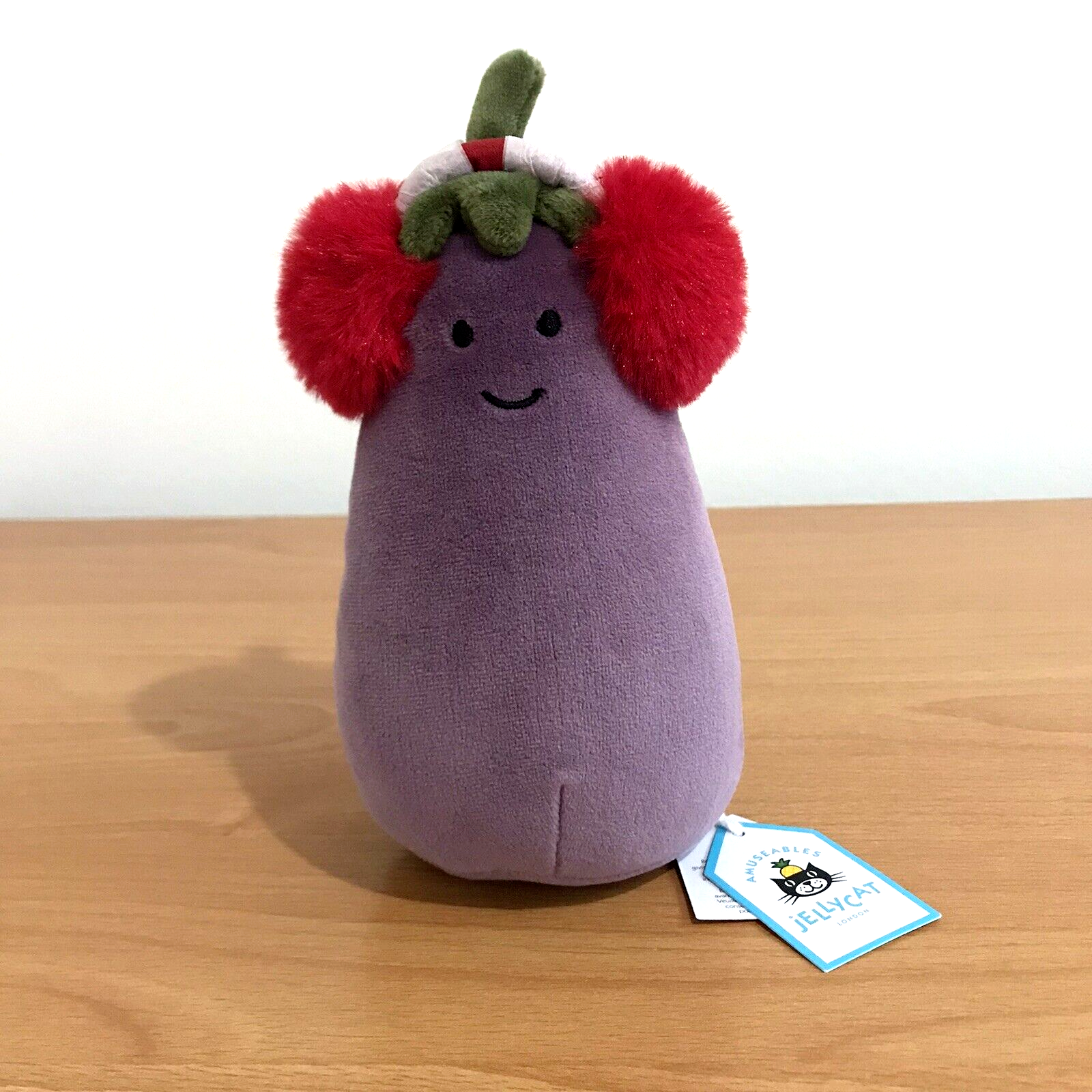 Jellycat - Christmas - Toastie Vivacious Aubergine - Purple Veg / Earmuffs - New