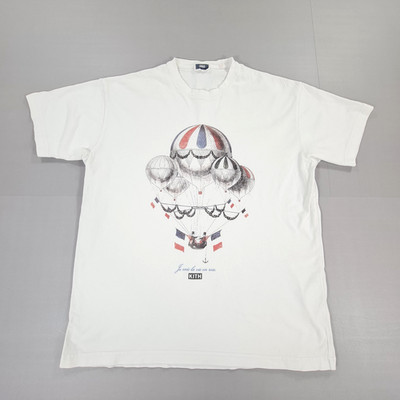 Kith Herren T-Shirt Weiß Medium Oversized Fit Paris Print Baumwolle Tee