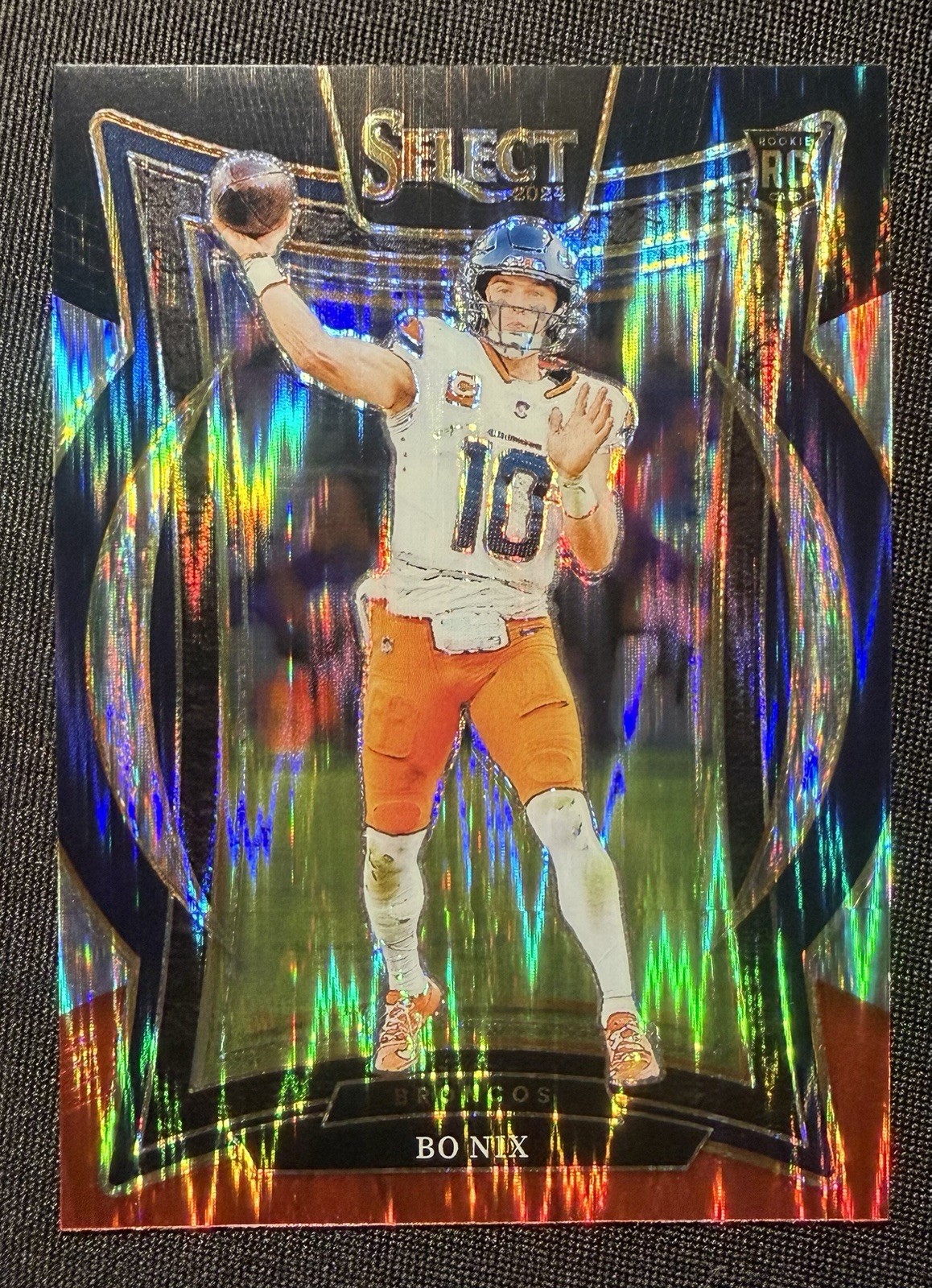 2024 Panini Select - Concourse Bo Nix #30 Black & Red Shock Prizm (RC)