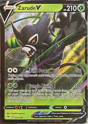 Zarude V Ultra Rare Holo - 022/185 - Vivid Voltage Pokemon 2020