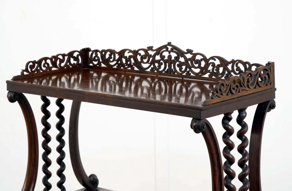 Librería victoriana Whatnot caoba cebada torcida Etagere 1880 Foto 2 de 4