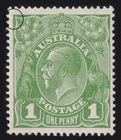 ACSC 80(4)g ~ 1926 Australia 1d Green Variety KGV Stamp MNH SG 86 - A110