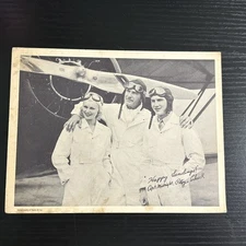 VTG 1940s Captain Midnight Cast Aviation Photograh Shell Oil Promo Patsy & Chuck