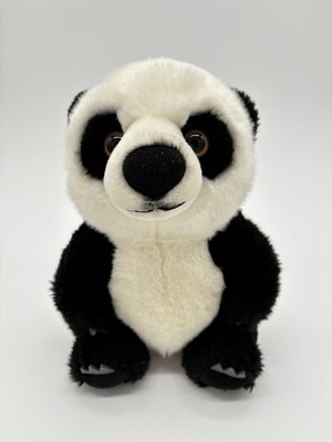 Adventure Planet Panda Plush Chubby Sitting Stuffed Animal 9  Black White