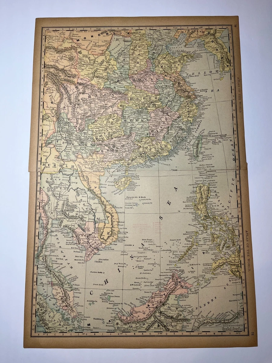 日本古董亚洲Atlas 地图| eBay