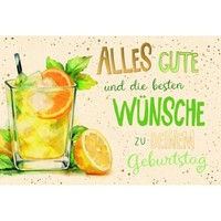 Geburtstag Green Line Unverpackte GlüCkwunschkarte Mit Umschlag Zitronentee Mit
