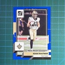 2022 Panini Donruss Football Press Proof Blue #245 Adam Trautman Saints