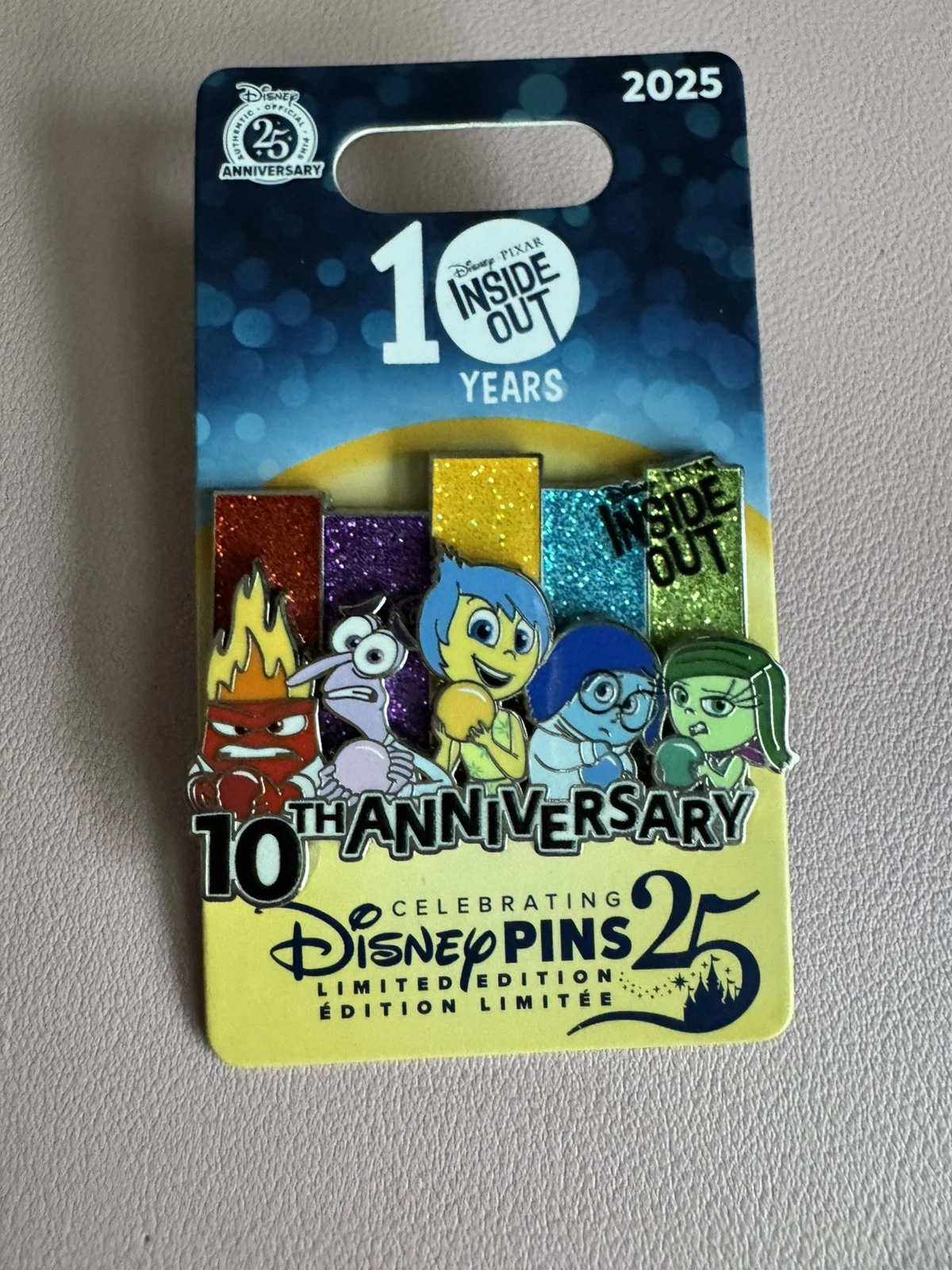 Disney Parks Inside Out 10th Anniversary Pin Limited Edition LE 2400