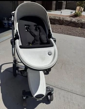 Mima Xari Baby Luxurious Stroller White with Black Chassis . Nice Condition