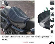 Bow Lift Motorcycle Gel Seat Pad