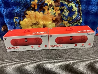 2 TWO iHip JAMBAR Bluetooth Portable Speaker Red Hands-Free Calling Radio NEW