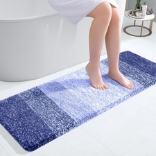 OLANLY Bathroom Runner Rugs Mat 47x17, Extra Soft 47" X 17", Blue-violet