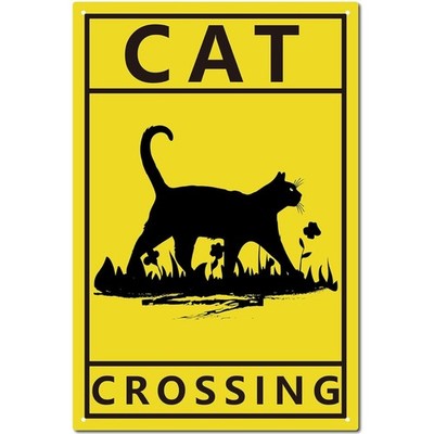 Blechschild Schwarze Katze Vintage Metallschild Poster Retro Gemälde Plakette