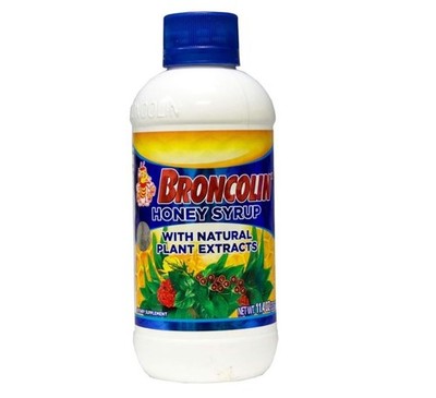 Broncolin Honey Syrup with Natural Plant Extracts, Helps Relieve Cough, 11.4 Oz
