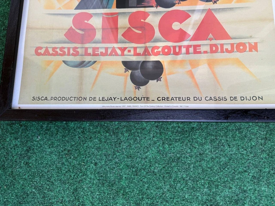 Henri Le Monnier “Sisca Cassis Dijon” 1997 Vintage Poster Framed 19x25 - Image 2 of 4