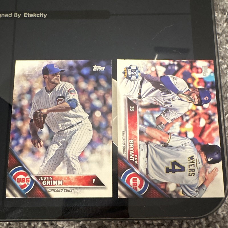 Topps 2016 Update Chicago Cubs 2-Card Lot Grimm US276 Bryant US294 ASG