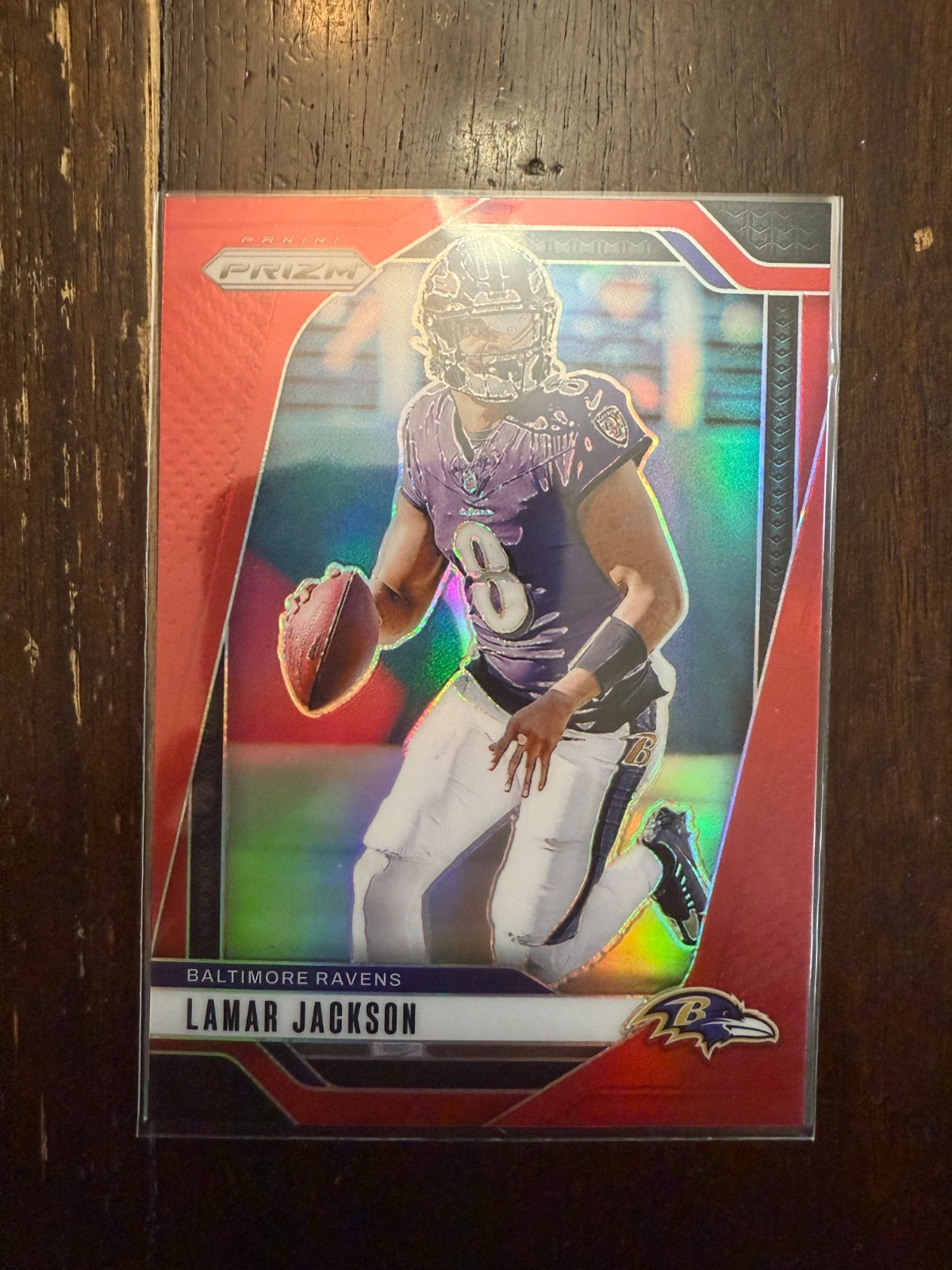 Lamar Jackson 2024 Panini Prizm Retail Red Prizm SSP Baltimore Ravens #19