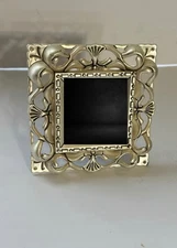 VintageGodfinger Silver Art Mini Picture Frame Holds 2.25”x 1.5” Heavy, Ornate