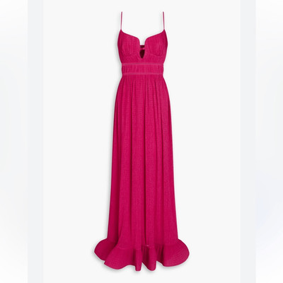NWT SIMKHAI Maude Crinkle Bustier Gown Pink Size 10
