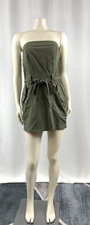 American Eagle Olive Green Tube Top Dress Pockets Lyocell Blend Women's Size 2