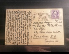 États Unis 3 C violet G. Washington carte postale circulée
