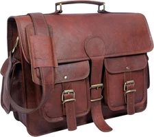 Handmade men's leather messenger bag, laptop crossbody shoulder bag