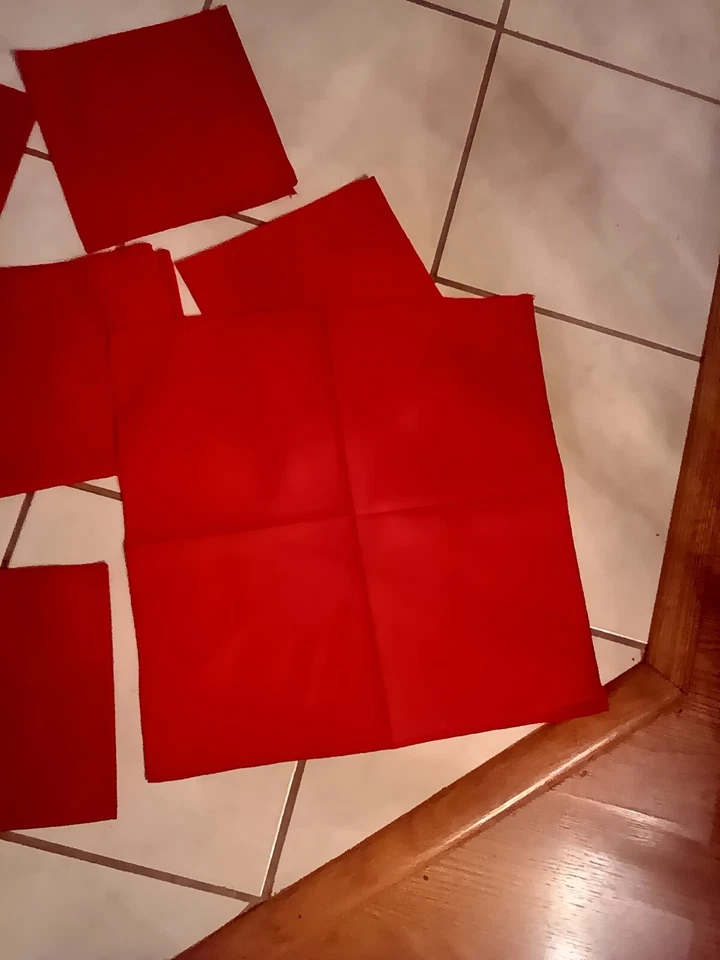 Unbranded 8 Solid Red Napkins 17" x 17 " square cotton blend - Image 2 of 2