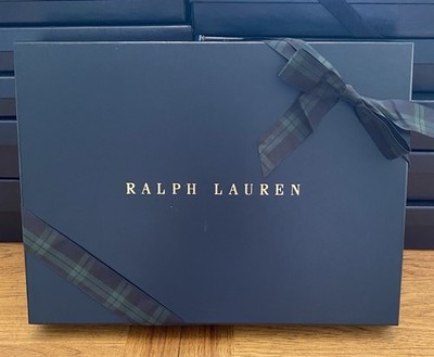 Ralph Lauren Gift Box With Plaid Ribbon 13.25  X 9.75  X 2 