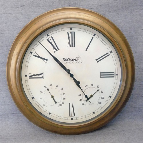 Sky Scan Atomic 24” Clock 88202COP Temp/Hum Clean Tested Works Great Used - Picture 2 of 14