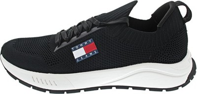 Tommy Jeans TJM Runner Knitted Herren Sneaker schwarz