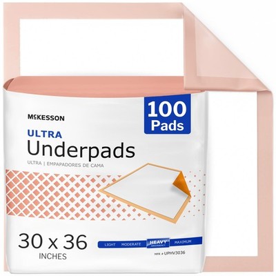 McKesson Disposable Underpads 30''x36'' [100 Ct] Heavy Absorbency Bed Pads