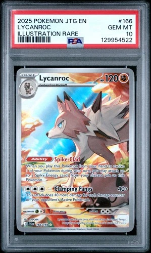 2025 POKEMON JTG EN-JOURNEY TOGETHER ILLUSTRATION RARE #166 LYCANROC PSA 10